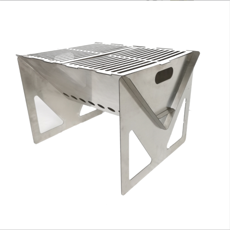 DIY Stainless Steel Wood-Burning Portable Outdoor Fire Pit Table With Grill 